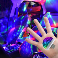 ราคา 2023 new multicolor USB LED car interior lighting atmosphere light neon colorful light voice control mini festival stage light (19524827510)