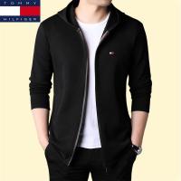ราคา เสื้อแจ็กเก็ตกีฬาระดับไฮเอนด์สำหรับผู้ชายเสื้อกีฬาฤดูใบไม้ร่วงและฤดูหนาวแท้ Tommy Hilfiger ใหม่สำหรับผู้ชายปกคอตั้งมีซิปเสื้อสีล้วน (20665752234)