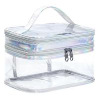 ราคา Clear Make Up Travel Bag Double Laye Large Transparent Travel Toiletry Bag Travel Make Up Bag Waterproof Zipper Bags Portable Toiletry Bag Roomy Toiletry Bag For Girls enjoyable (20315990165)