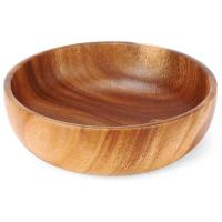 ราคา 9 5 Inch Wood Bowl Wooden Salad Bowl Large Wood Bowl for Food Fruits Salads and Decoration (14889797549)