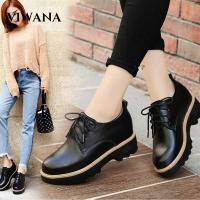 ราคา VIWANA Oxfords รองเท้าผู้หญิงหนังสีดำ6เซนติเมตรรองเท้าเวดจ์สำหรับผู้หญิงสไตล์เกาหลีแฟชั่นลูกไม้ขึ้นรองเท้าลำลองแพลตฟอร์มส้นผู้หญิงรองเท้า (19925254442)