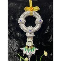 ราคา พวงมาลัยแขวนรถยนต์ริบบิ้นกากเพชร พวงมาลัยไหว้พระ (18543752848)