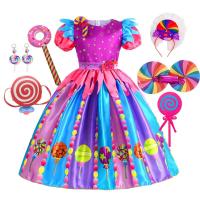 ราคา 2023 Sweet Lollipop Candy Kids Dress Carnival Party Little Girl Birthday Costume Fancy Rainbow Tutu Children Wedding Clothes by Hs2023 (19691850791)