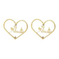 ราคา HotCustom ชื่อต่างหูสำหรับผู้หญิงส่วนบุคคลทอง F Rosted เพทายตัวอักษรสแตนเลสแผ่นป้ายผีเสื้อหัวใจเครื่องประดับของขวัญ (20291656762)