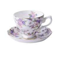 ราคา Bone China Coffee Cup Set English afternoon Tea sets Coffeeware Set 170ml Black Tea Cups and Saucer English Tea set (11778543471)