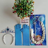 ราคา เซ็ต 4 ชิ้น ผมเปีย มงกุฎ คฑา ถุงมือ เอลซ่า เจ้าหญิงเอลซ่า ของเล่นเด็ก ดิสนีย์ frozen princess elsa disney costume cosplay party fancy kid m24 (11957347719)
