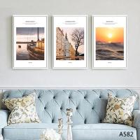 ราคา ศิลปะบนผืนผ้าใบสำหรับติดกำแพงการผสมผสาน3ชิ้น ทิวทัศน์ที่สวยงามเพื่อความเพลิดเพลินของจิตใจ ศิลปะบ้านสมัยใหม่ตกแต่งผนังแขวนได้ในห้องนั่งเล่นห้องนอนและสำนักงานขนาดและภาพสามารถปรับแต่งได้ (20005091166)