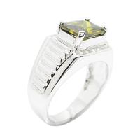 ราคา แหวนผู้ชาย พลอยสี่เหลี่ยม แหวนสีเขียวส่อง ประดับเพชร ชุบทองคำขาว ชุบทองคำขาวแท้ บริการเก็บเงินปลายทาง (16140003972)