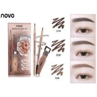 ราคา ดินสอเขียนคิ้ว NOVO FASHION BROW NATER ดินสอเขียนคิ้ว แบบหมุน พร้อมไส้ดินสอเปลี่ยน 3 แท่ง บล็อกคิ้ว 3 แบบ (15647311244)