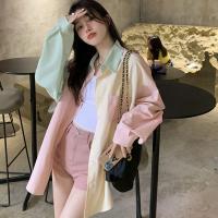 ราคา UXV ข้อเสนอแบบจำกัดเวลา เสื้อเชิ้ตผู้หญิง ชุดเดรสออกงานสปริงบล็อกสี 2023 เสื้อเชิ้ตแขนยาวแขนยาวลายสก็อต YF 2738 (20626370563)