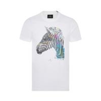 ราคา Hot PS PAUL SMITH เสื้อยืดแขนสั้นสำหรับผู้ชายเสื้อผ้าคอตตอนตกแต่งลายม้าลาย (20359164135)