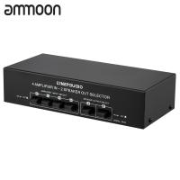 ราคา ammoon LYNEPAUAIO 4 In 2 Out Audio Switcher Audio Signal Selector Distributor Splitter Box with Banana Jacks Independent Control Switch for Home Stereo System (19644019327)
