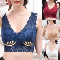 ราคา ชุดชั้นในลูกไม้คอวีไร้สายสำหรับผู้หญิงสีทึบบราดันทรงระบายอากาศนุ่มยืดหยุ่นลายฉลุกว้าง Tali Bahu กว้างปักลายดอกไม้เสื้อชั้นในสตรี (19765618303)