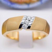 ราคา Happy Jewelry แหวนเพชรของแท้ แหวนผู้ชาย ทองแท้9k 37 5 ทองหนาๆ แข็งแรง สวยงาม ME520 (10044153621)
