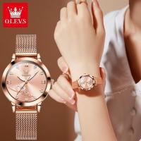 ราคา OLEVS เข็มขัดแฟชั่นนาฬิกาผู้หญิงใหม่5530นาฬิกาควอตซ์ผู้หญิงเข็มขัดตาข่ายมีเสียงระเบิด (20978292158)