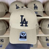 ราคา MLBˉ Official NY MZ 47brand khaki hard top black label la baseball cap men and women large standard ny four seasons Yankee autumn and winter shopping embroidery (19756079383)