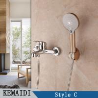 ราคา KEMAIDI Bathroom Basin Faucets Bathtub Shower Mixer Faucet With Handle Shower Tap Bathtub Faucet Set Wall Mounted Shower Kit (12265100716)