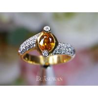 ราคา แหวนพลอยบุษราคัม และเพชรแท้ เบลเยี่ยม ตัวเรือนทองคำแท้ 8K พลอยแบบทะมัดทะแมง สามารถสวมได้ทุกโอกาส พร้อมรับใบรับประกันจากทางร้าน (11047321638)