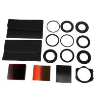 ราคา 24pcs Square Full Graduated Filter Set 9 Size Adapter Ring Filter Holder for cokin p series LF78 (20091291006)