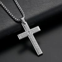 ราคา Religious Jewelry Silver Pendant Titanium Steel Necklace Jesus Cross Pendant Necklace Mens Crucifix Necklace (20045273825)