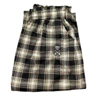 ราคา ส่งเร็ว กางเกงขายาวผ้ายืดลายสก็อตผูกโบว์ปักหมี มีกระเป๋าผ้ายืดเยอะ (19795090676)
