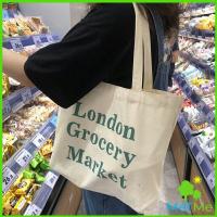 ราคา MetMe กระเป๋า ผ้าแคนวาสแฟชั่นสไตล์ เกาหลี สกรีน อักษร canvas bag (14636661873)