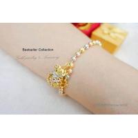 ราคา ManeeNopparut มณีณพรัช ข้อมือสองกษัติย์จี้ถุงทอง นน 2 สลึง รุ่นNGO01 (515168785)