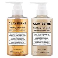 ราคา Clay Esthe Gold Clay shampoo 400ml Mask 400ml แชมพุสุตรอ่อนโยนส่วนผสมจากเคลย์ที่เป้นธรรมชาติ ช่วยดูซับสิ่งสกปรกในรูขุมขนบนหนังศรีษะได้สะอาดหมดจรด พร (9405863859)