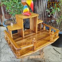 ราคา หิ้งพระ หิ้งวางพระ2ชั้น โมเดิร์นไม้สักทอง หิ้งพระติดผนัง 50 34 ซม สีเคลือบเงาใส พร้อมส่ง (2388612941)