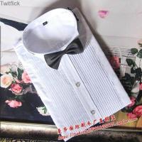 ราคา Twitflick ผู้ชายประสิทธิภาพชุดเสื้อเวทีนักร้องผู้ชายแขนยาวเสื้อเชิ้ตสีขาวแต่งงานเพื่อนเจ้าบ่าวโบว์ผูกเสื้อผู้ชายเสื้อผ้า (16826478190)