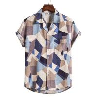ราคา Kemeja Lelaki Men Shirt Kain Batik Printed Shirts Short Sleeve Linen Ethnic Style ButtonShirts Beach Casual Summer Beachwear Hawaii Loose Shirt Floral Fashion Blouse Baju T Shirt Baju Lelaki Tops Men 