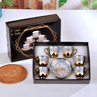 ราคา ชุดถ้วยน้ำชา ชุดแก้วน้ำชา แก้วน้ำชาเซรามิค ถ้วยน้ำชา ชุบเซรามิก สไตล์ยุโรป 1ชุด 12ชิ้น (12332817290)