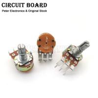 ราคา 5set pack WH148 Potentiometer Cap Bent Pin Single With Switch B5K B10K 50K 100K 500K 15MM Sound Volume Potentiometer icpart (20464958049)