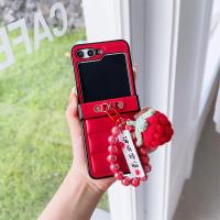 ราคา เคสโทรศัพท์พับได้3 Z สำหรับ Samsung Galaxy Z Flip 5 Z Flip4 Z พลิก4 Z Flip3หรู3 Z สไตล์เสื้อขนเป็ดหนังแบบเรียบง่ายจับคู่กับเคสโทรศัพท์จี้นำโชคสไตล์จีน (20596633390)