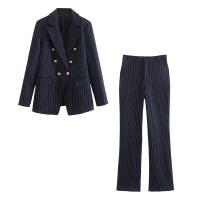 ราคา Willshela ชุดสูท2ชิ้นสำหรับแฟชั่นสำหรับผู้หญิงเสื้อสูทและกางเกงคอปาดแขนยาวกระดุมสองแถวสำหรับผู้หญิงทำงานออฟฟิศชุดสูทเสื้อโค้ทและกางเกงขายาว (20090915387)