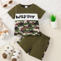 ราคา 1 4Years เซ็ตเสื้อยืด กางเกงขาสั้นลายพรางสำหรับเด็กผู้ชายชุดเสื้อผ้าเด็กทารก2ชิ้นเสื้อยืดแขนสั้นลายพราง (19622152500)