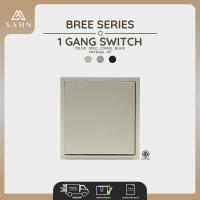 ราคา Switch SAHN สวิทช์ไฟ 1 ช่อง กลางทาง รุ่น Bree Series B013 ดีไซน์สวยงาม และทันสมัย (6511254020)
