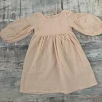 ราคา ZZOOI Autumn Spring Childrens Clothes Organic Cotton Double Gauze Loose Pockets Baby Girls Dress Fashion Princess Casual Kids Dresses (18135167309)