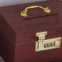 ราคา กล่องจัดระเบียบกล่องเงินทำจากไม้กระปุกออมสินสมบัติไม้โบราณพร้อมล็อคของขวัญสำหรับ GGR MY วันเกิดของเด็กผู้ใหญ่ (20685462269)