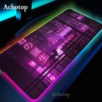 ราคา 卍 Gaming Mouse Pad RGB Neon Japanese Art Computer Mouse Pad Large Gaming LED Mousepad XXL Mause Pads PC Gamer 900x400mm Desk Mat (20511500002)