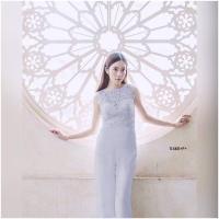 ราคา TW11466 Jumpsuit จั้มสูทแขนกุดลูกไม้กางเกงขายาว (16633954740)