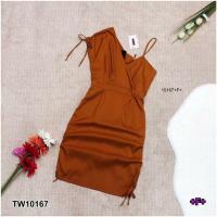 ราคา ชุดเดรสใส่ออกงาน เดรสรูดข้าง สีส้มอิฐ สีชมพู สาวไซส์Sใส่สวยจ้า (18978129764)