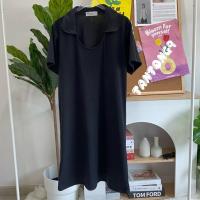 ราคา ชุดเดรสผู้หญิง เดรส ชุดเดรส dress เดรสผู้หญิง ชุดเดรสสวยๆหรู เดรสผ้าร่องUniqlo คอเว้าแต่งปก210 (20143845761)