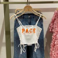 ราคา Uniqlo แบบญี่ปุ่นและเกาหลีแฟชั่นผู้หญิงสไตล์พี่สาวเสื้อเอวลอย UWV4346ผู้หญิงตัวอักษรสายเดี่ยวเข้ารูปพอดีแบบใหม่สำหรับฤดูร้อน (19140613294)