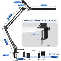 ราคา Vimite Desktop Long Arm Led Table Lamp USB Plug Three Color Adjustable Learning Desk Telescopic Desk Folding Lamp For Students Learning Eye Care (19576446730)