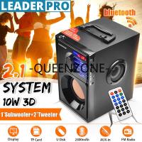 ราคา 10W 2 1CH Stereo Wooden Subwoofer FM Radio Portable Wireless bluetooth Speaker Loudspeaker Support U disk TF Card 3 5mm AUX IN (20745550412)