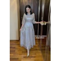 ราคา เดรสยาวแขนสามส่วน เดรสยาวปักมุก M 5XL มี2สี เดรสกลิตเตอร์ ชุดราตรียาว เดรสปักเลื่อม ชุดไปงาน ชุดออกงาน ชุดเพื่อนเจ้าสาว เดรสสาวอวบ อ้วน ชุดราตรีสาวอวบ งานป้าย THE CLASSIC (20855999965)