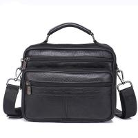 ราคา men genuine leather shoulder bag handbag Zipper Men Bags leather 2019 Fashion handbag 100 Genuine Leather ZZNICK (12754265575)