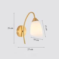 ราคา นอร์ดิกไฟ Led ติดผนังทองเหลืองสีกระจกสำหรับห้องนั่งเล่นข้างเตียงคลาสสิกลอฟท์ภายในผนัง Sconce โคมไฟโลหะบ้าน (14364749806)