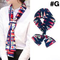 ราคา Rine Beauty ผ้าพันคอ สาวออฟฟิศ คุณภาพดี ดูหรู ดูแพง เนื้อผ้าบางเบา small scarf long satin chiffon printed silk scarf womens all match scarf tie (18676958197)